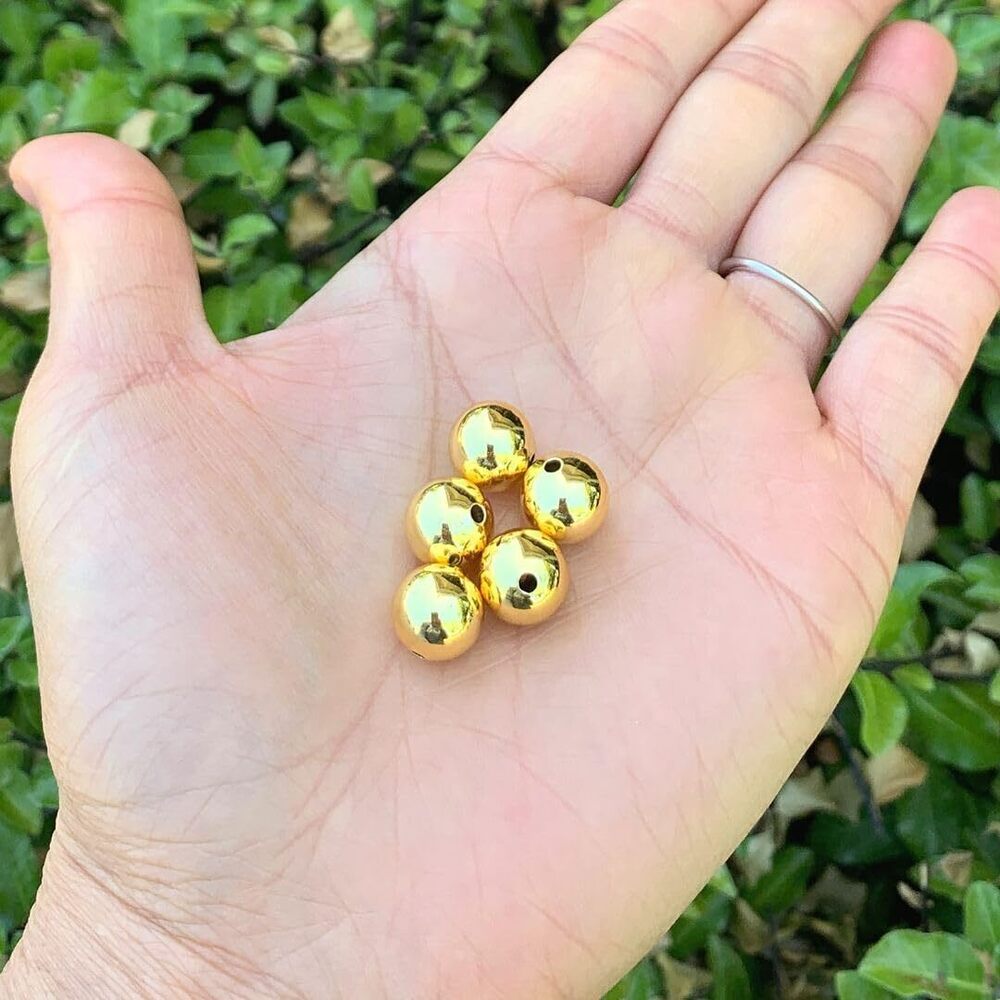 1648 100pcs Adabele Tarnish Resistant 10mm Seamless Smooth Round Beads 18K View 2